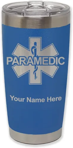 Vista 27 de LaserGram Vaso aislado al vacío de 20 onzas, paramédico, grabado personalizado incluido (negro) Engraved Gift for Paramedics, Vacuum Insulated