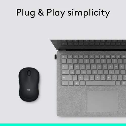 Vista 8 de Logitech Ratón inalámbrico ambidiestro compacto M185 con empuñaduras de Negro