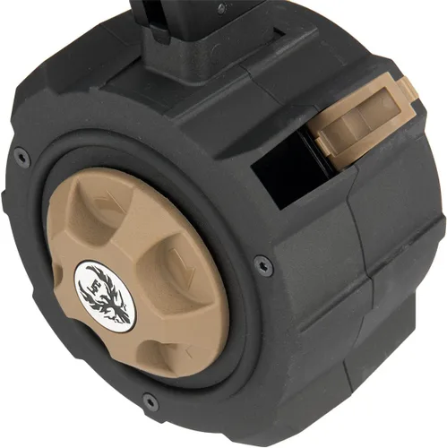 Vista 6 de HFC 145 Ronda de Alta Capacidad Tambor Mag 1911/AAP01/G18C/TM G Series Gas Airsoft Magazine (Color: Negro/Marrón)