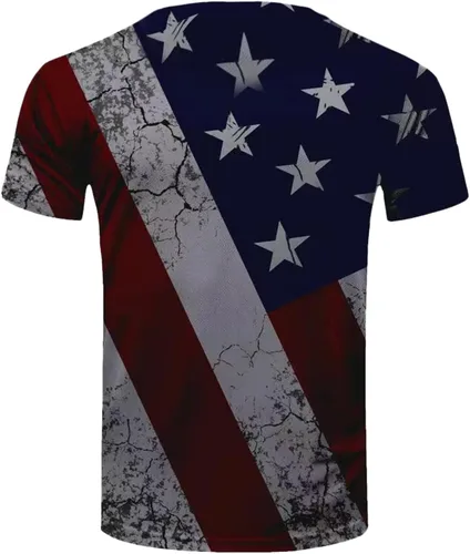 Vista 3 de Patriotic Shirts for Mens, America Flag Men's Shirts Mens Patriotic T Shirt Short Sleeve 4Th of July Graphic T Shirts
