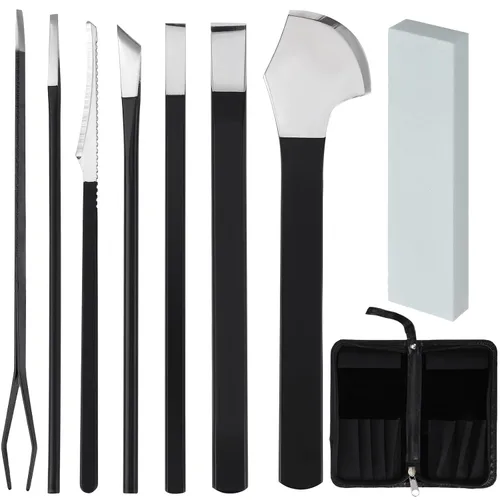 Vista 9 de Segbeauty Juego de cuchillos de pedicura de 9 piezas, juego de limas de pie de acero de manganeso con bolsa de almacenamiento, herramienta de hoja