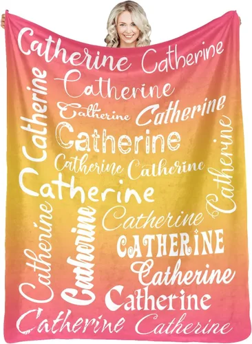 Vista 33 de Manta personalizada con nombre, manta personalizada de franela para niños, mujeres, hombres, Navidad, cumpleaños, madre, padre, día de San Valentín