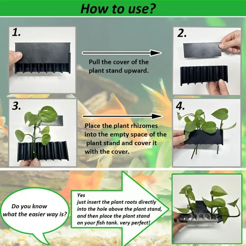 Vista 5 de 2 vasos para plantas acuáticas mejoradas con 7 agujeros para pecera, perfecto para cultivo acuapónico y decoraciones de paisajes acuáticos
