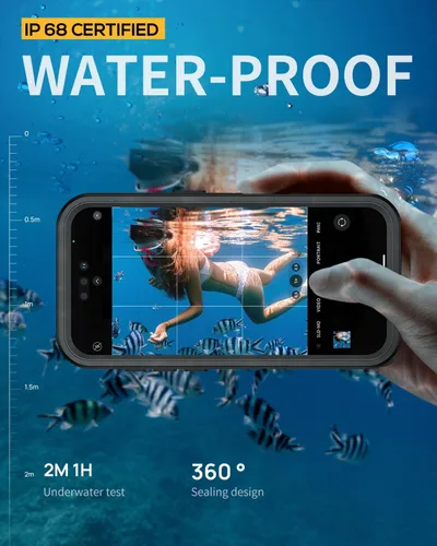 Vista 3 de Lanhiem - Funda magnética para iPhone 17 Air impermeable, protector de pantalla integrado y protección de cámara, [compatible con MagSafe] carcasa