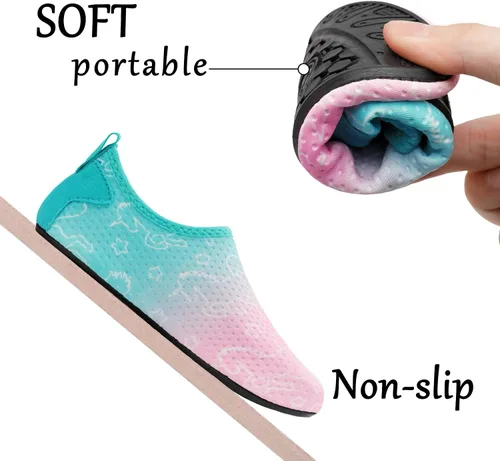 Vista 4 de Centipede Demon Zapatos de agua para niños y niñas, secado rápido, calcetines acuáticos para deportes, playa, natación, surf