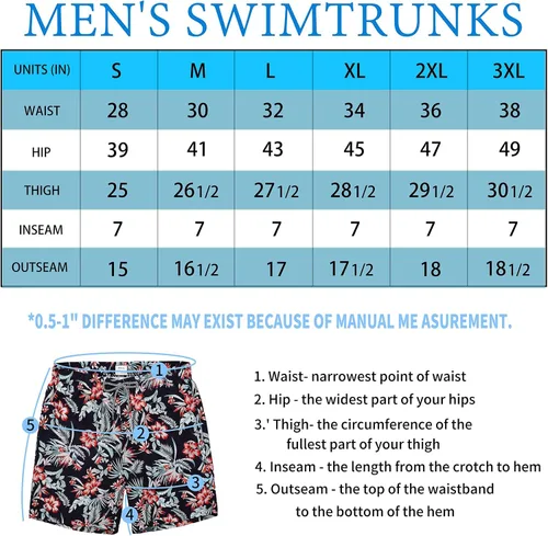 Vista 6 de Biwisy Mens Swim Trunks Quick Dry Swim Shorts with Mesh Lining Funny Beach Shorts