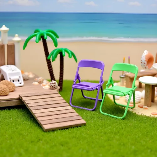 Vista 8 de Mini silla plegable de simulación, modelo de casa de muñecas, accesorios de silla plegable, casa de muñecas, accesorios de muebles de plástico