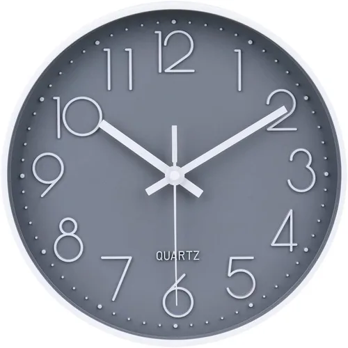 Vista 21 de jomparis Reloj de pared negro de 10 pulgadas, funciona con pilas, reloj de pared silencioso y sin tictac, reloj clásico para el hogar, oficina