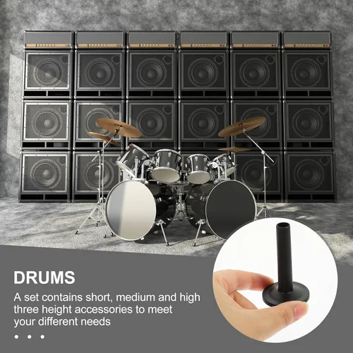 Vista 6 de Pequeñas fundas de platillo, 12 piezas, accesorios de repuesto para tambor de percusión, piezas negras