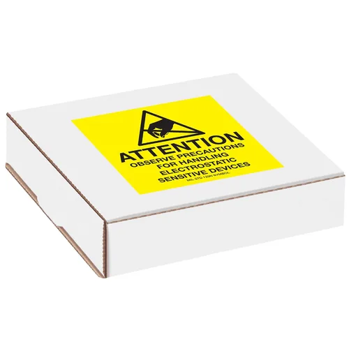 Vista 3 de Tape Logic Aviditi Tape Logic - Adhesivo adhesivo de advertencia "Attention Observe Precautions", negro/amarillo, para envío, manipulación, embalaje