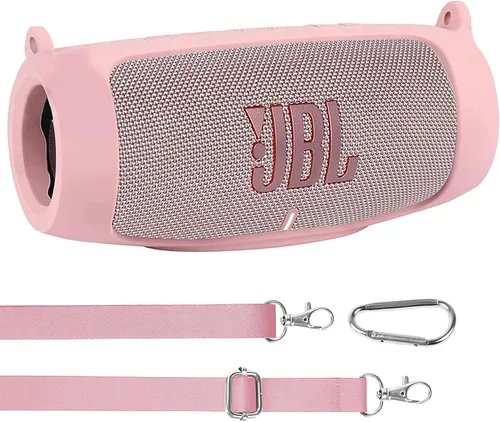 Vista 15 de co2CREA Funda de silicona para altavoz Bluetooth JBL Charge 5 portátil a prueba de agua, funda de viaje suave con correa para el hombro, funda