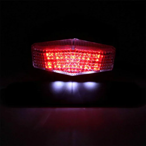 Vista 6 de Soporte de matrícula, eliminador de guardabarros, organizador trasero, luces LED de freno y señal de giro para Suzuki DRZ400 S/SM DR-Z (Transparente)