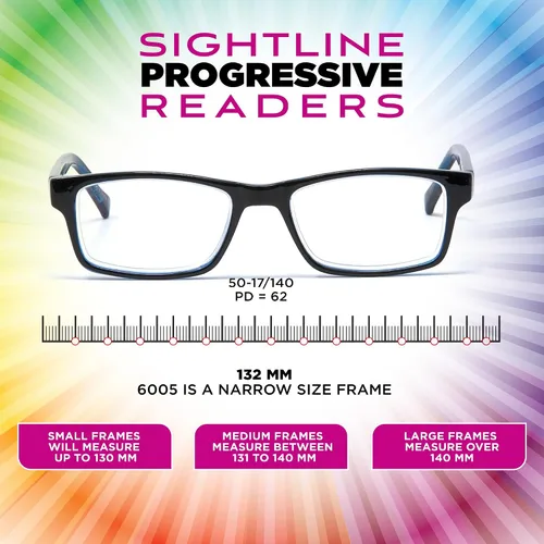 Vista 7 de Sightline Readers Progressive Multifocus Reading Glasses for Men and Women with Anti-Reflective & Easy-Adapt Lenses 6005