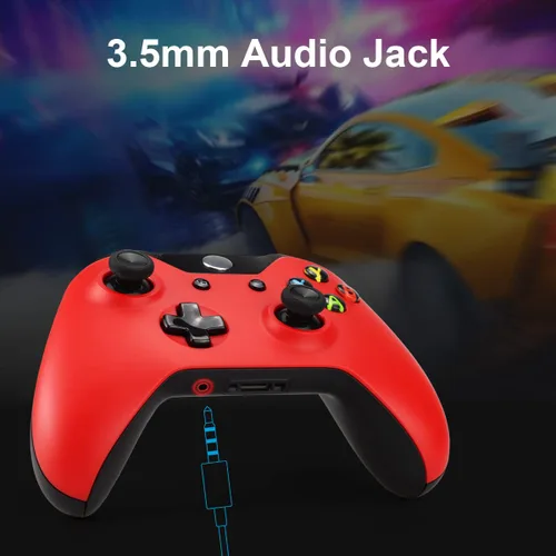 Vista 3 de Xbox Controller, Xbox One Controller inalámbrico, compatible con Xbox One, Xbox Series XS, Xbox One XS y PC, rojo y negro