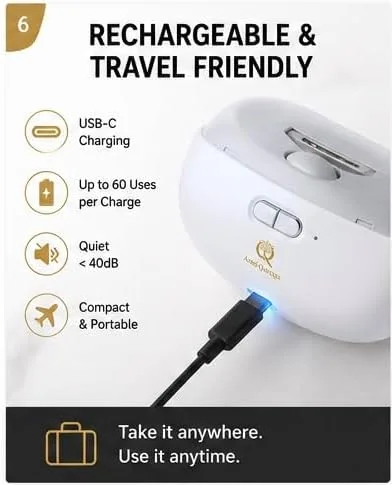 Vista 6 de Cortaúñas eléctrico, recortador de uñas automático y pulidor para uñas, herramienta eléctrica recargable con almacenamiento de recortes para adultos
