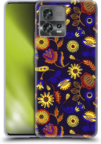 Vista 11 de Head Case Designs Officially Licensed Haroulita Blue Red Ethnic Pattern Soft Gel Case Compatible with Motorola Moto Edge 30 Fusion