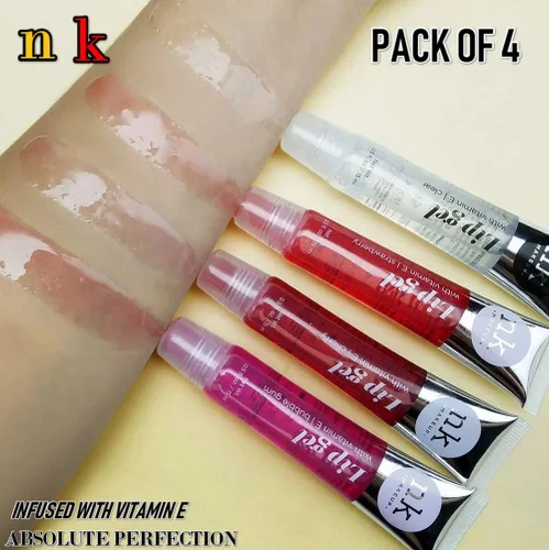 Vista 6 de Paquete de 4 Gel Labial Nicka K (TRANSPARENTE, FRESA, CEREZA, CHICLE)