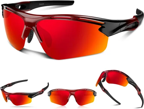 Vista 19 de Lentes de sol polarizados deportivos para hombres y mujeres, protección UV400 para correr, ciclismo, pesca, senderismo, TR90