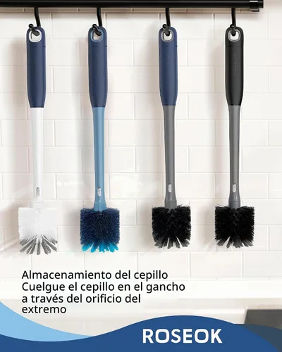 Vista 9 de ROSEOK Cepillo de botella 2 en 1 con cepillo limpiador de pajilla, cepillo para botella de agua
