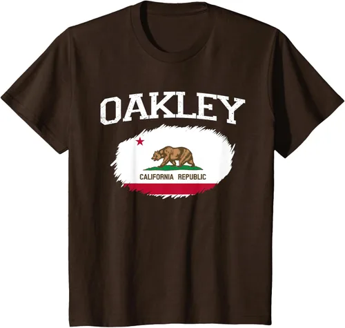Vista 34 de OAKLEY CA CALIFORNIA Flag Vintage USA Sports Hombre Mujer Camiseta, Negro