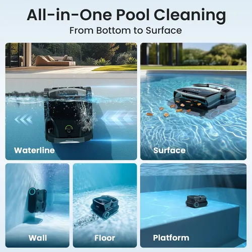 Vista 2 de Aiper Scuba X1 Pro Max - Robot aspirador de piscina y robótico para piscina con succión de 8,500 GPH, mapeo de piscina, filtración ultrafina de 3