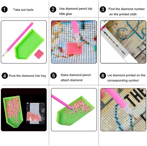 Vista 3 de UPINS Kit de Pintura de Arte de Diamante 5D DIY Amor para Adultos, Tema de Amor Taladro Completo Redondo Kit de Manualidades Puntos de Diamante