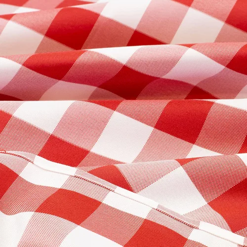 Vista 2 de Lann's Linens - Mantel a cuadros prémium de 60 x 126 pulgadas - Mantel rectangular de tela de poliéster para mesa de picnic - Paño de cuadros rojo