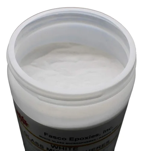 Vista 2 de Fasco Epoxies Microesferas de vidrio blanco - Relleno para resina epoxi y poliéster - Tina de cuarto de galón