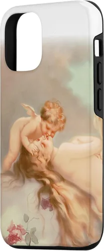 Vista 2 de iPhone 14. Querubines vintage jóvenes que cuidan de una bonita funda de ángel durmiente