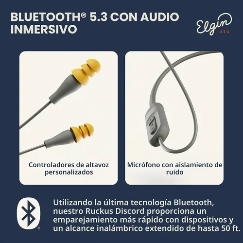 Vista 6 de Elgin Discord Gen 2 - Auriculares Bluetooth inalámbricos, auriculares