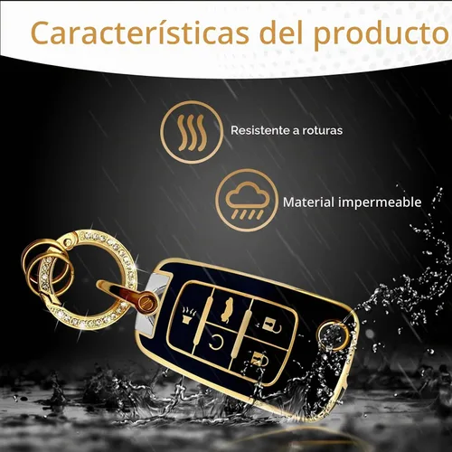 Vista 5 de Vrasly Compatible con funda para llavero Chevy con cordón para llavero Negro