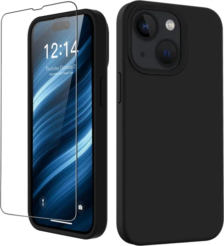 Vista 37 de FUNMIKO Funda compatible con iPhone 15 con protector de pantalla, silicona líquida suave y sedosa mejorada, diseñada a la moda para hombres, mujeres
