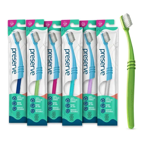 Vista 9 de Cepillos de dientes Preserve con funda, 6 unidades. , Cerdas medias