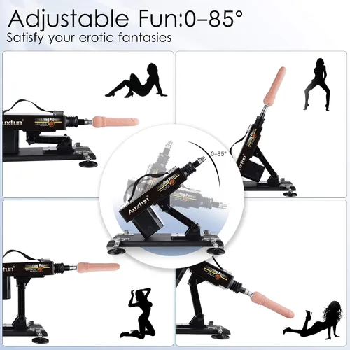 Vista 2 de AUXFUN - Máquina sexual automática de empuje con conector 3XLR juguetes sexuales manos libres, juguetes sexuales para parejas, adultos, hombres
