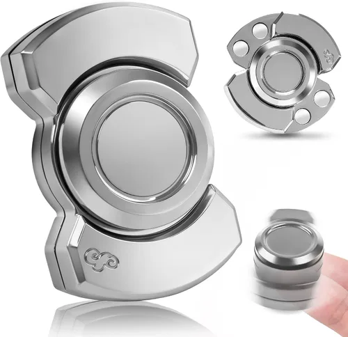 Vista 11 de Juguete giratorio 3 en 1 para adultos, deslizador de metal, con clicker, magnético para hombres adultos, juguete de escritorio de oficina, alivio