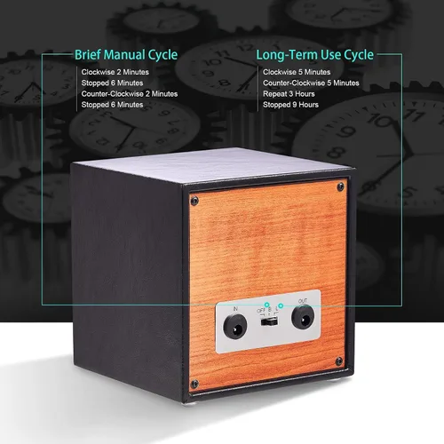 Vista 5 de CO-Z Automatic Single Watch Winder, USB Powered Winder for Single Watch, Wooden Watches Storage Box Display Case for Watch Collectors, Self Winding
