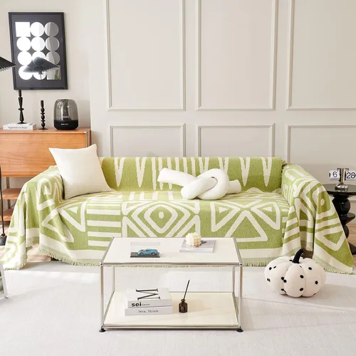 Vista 75 de VClife Funda para silla con acento azteca bohemio de 59 x 71 pulgadas, funda reversible y lavable de felpilla para sillón, color marrón castaño