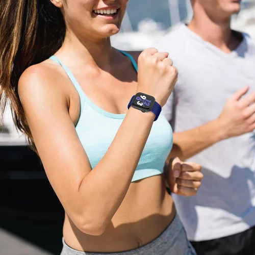 Vista 5 de Silicone Braided Solo Loop Compatible with Apple Watch Band 38mm 40mm 41mm 42mm 44mm 45mm 46mm 49mm, Stretchy Elastic Sport Strap Compatible for
