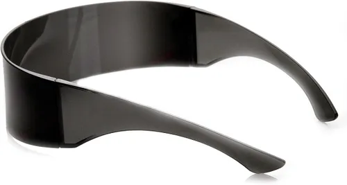 Vista 4 de zeroUV Gafas de sol Cyberpunk Futuristic Cyclops de los años 80 con lente espejada semitransparente