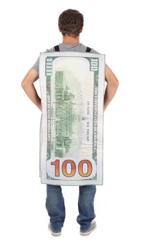 Vista 2 de Disfraz de Billete de 100 Dólares para Adultos Multicolor
