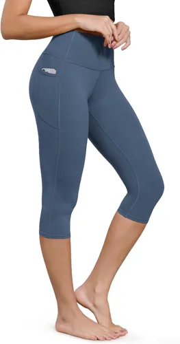 Vista 53 de ODODOS Pantalones capri de yoga suaves como mantequilla para salón con bolsillos para mujeres, leggings capri de cintura alta de 14"/19"/21