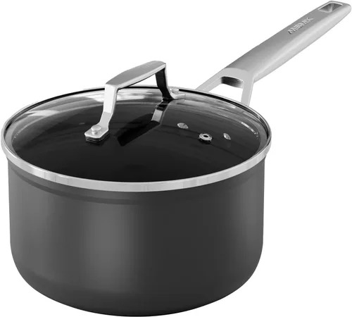 Vista 13 de MSMK Cacerola de 1 cuarto de galón con tapa, quemada también antiadherente, sin PFOA, no tóxica, apta para horno hasta 700 ℉, resistente a