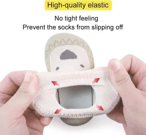 Vista 4 de BEHELE Zapatos de calcetín antideslizantes para bebés y niñas, 2 pares