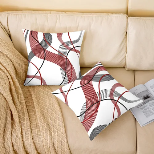 Vista 9 de Guitar Print Double Sides Print Pillow Covers 16"x16",Music Themed Bass Instruments Pillowcase Soft Square Cushion Cases,Rustic Music Score Note