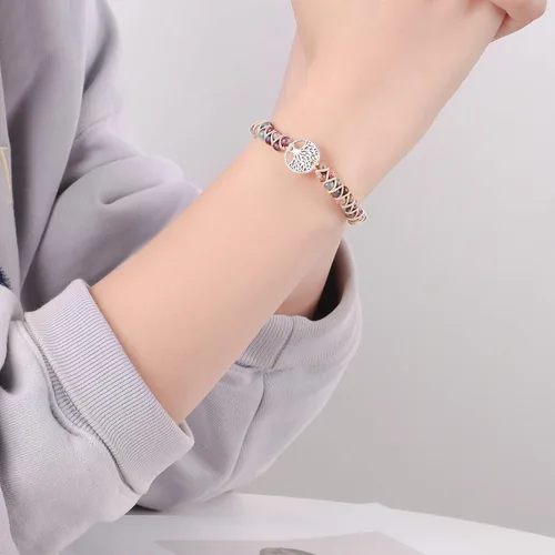 Vista 2 de JoycuFF - Brazalete motivacional para mujer, de acero inoxidable, abierto y grabado