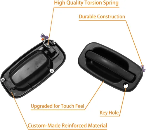 Vista 4 de Manija de puerta exterior sin llave, compatible con Chevy Silverado Suburban Tahoe Avalanche 1999-2007, GMC Sierra Yukon, Cadillac Escalade, lado