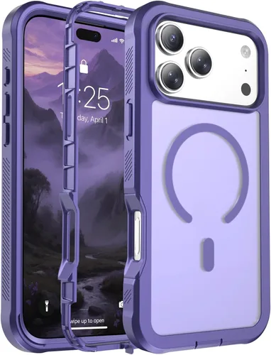 Vista 195 de Funda magnética para iPhone 17, protección resistente, color blanco antiguo