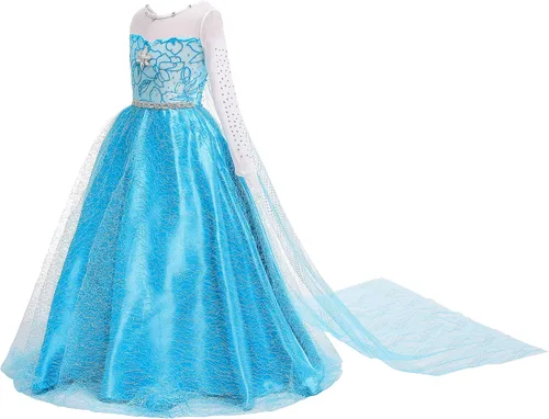 Vista 2 de BanKids - Disfraz de vestido de princesa para cumpleaños, Halloween y cosplay para niñas de 3 a 12 años