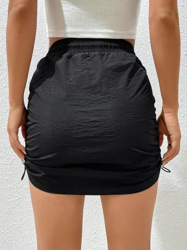 Vista 2 de Verdusa Falda corta con cordón elástico en la cintura para mujer