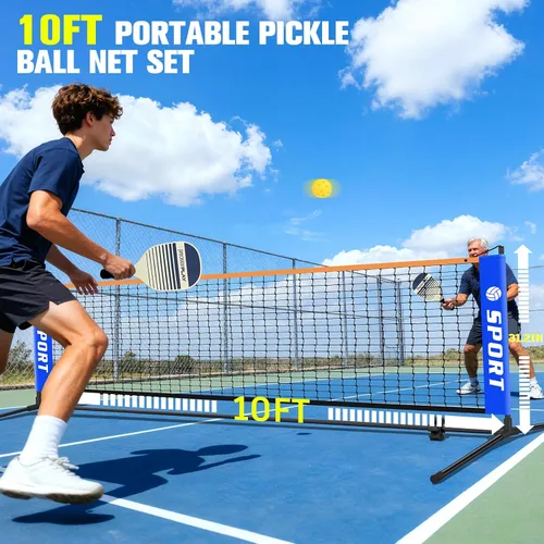 Vista 4 de Red de pickleball para entrada, juego de red de pickleball portátil con paletas, bolsas de agua, pelotas de pickleball portátiles al aire libre